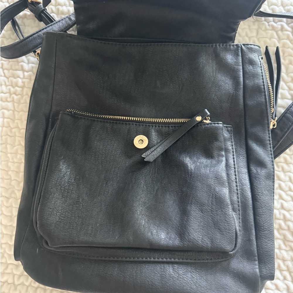 Chic Black Textured Backpack - image 4